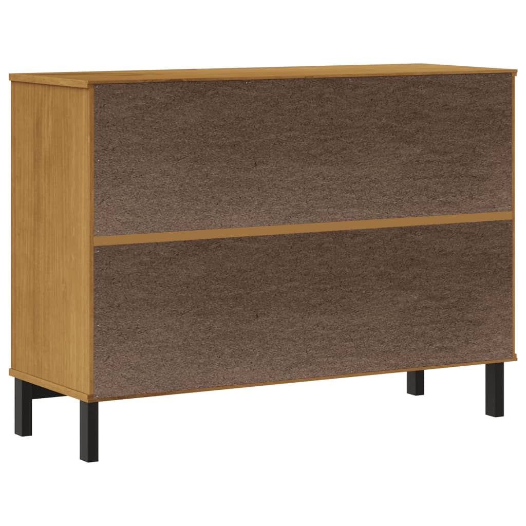 skænk med glaslåge FLAM 110x40x80 cm massivt fyrretræ