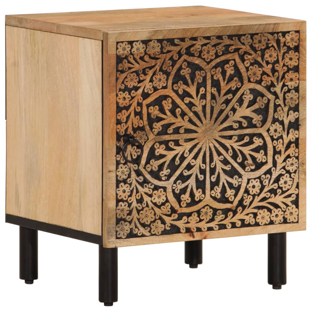 sengeborde 2 stk. 40x33x46 cm massivt mangotræ