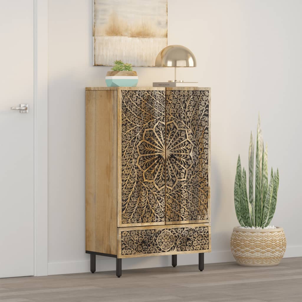 skab 60x33x100 cm massivt mangotræ
