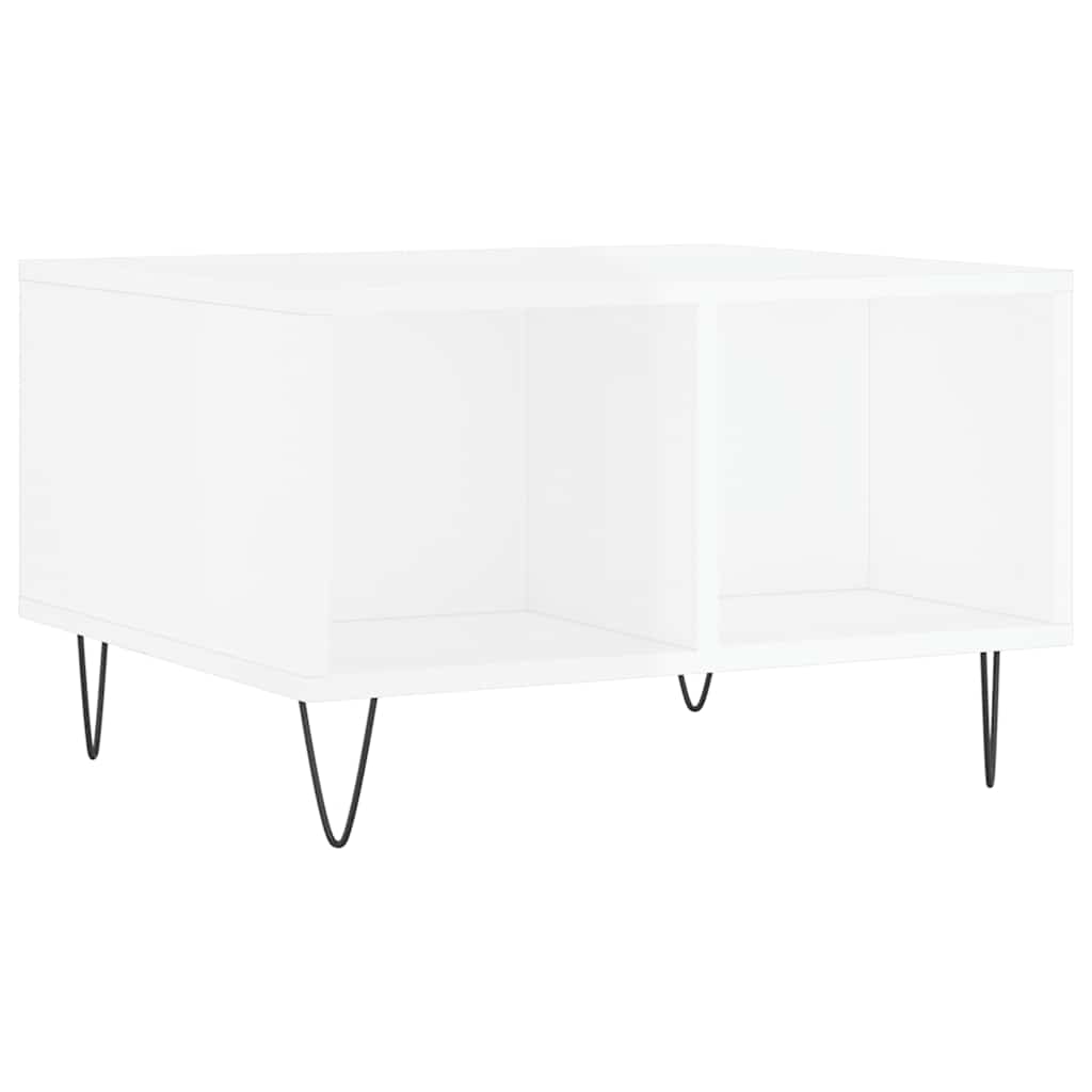 sofabord 60x50x36,5 cm konstrueret træ hvid højglans