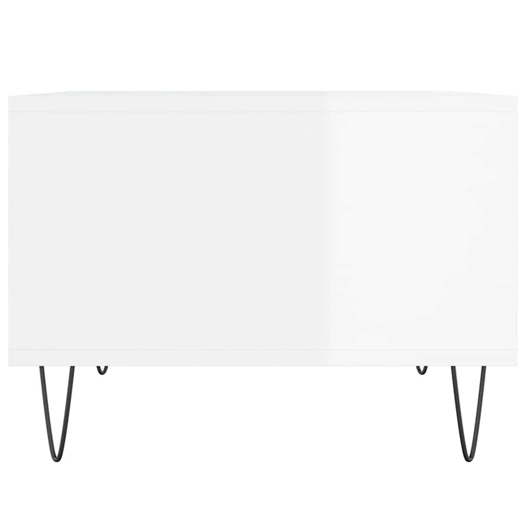 sofabord 60x50x36,5 cm konstrueret træ hvid højglans