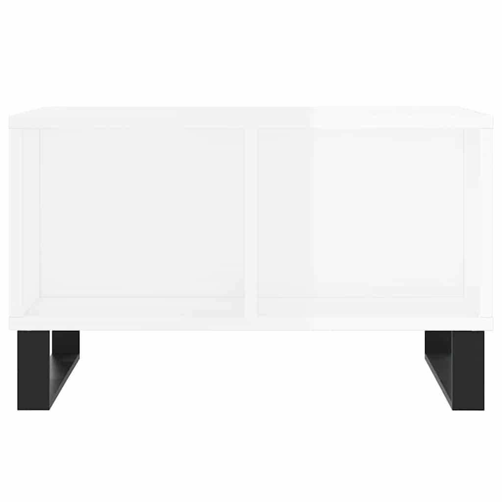 sofabord 60x50x36,5 cm konstrueret træ hvid højglans