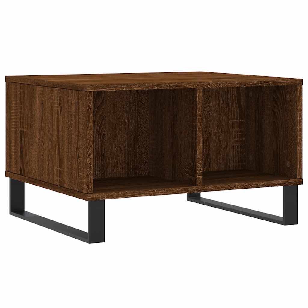 sofabord 60x50x36,5 cm konstrueret træ brun egetræsfarve