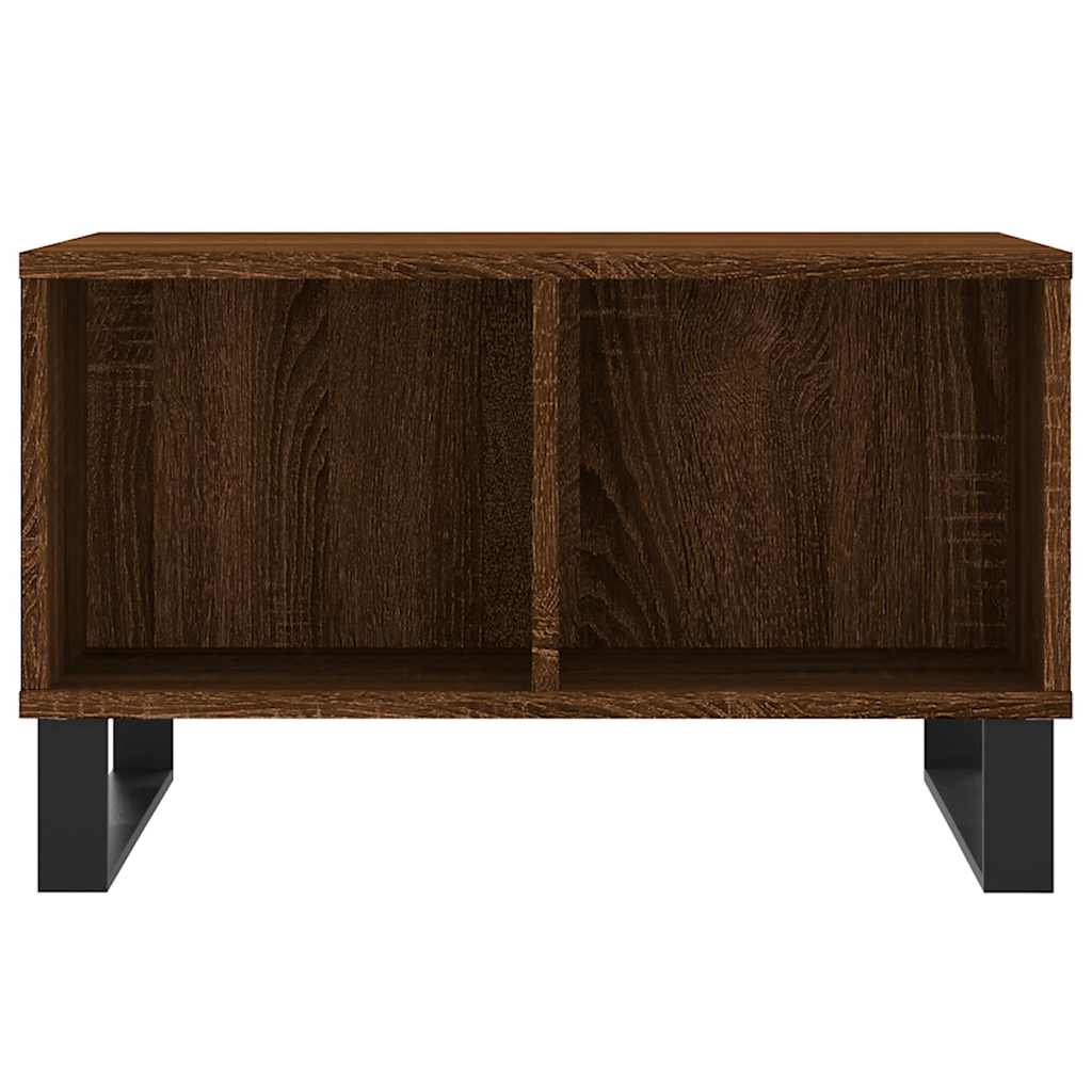 sofabord 60x50x36,5 cm konstrueret træ brun egetræsfarve