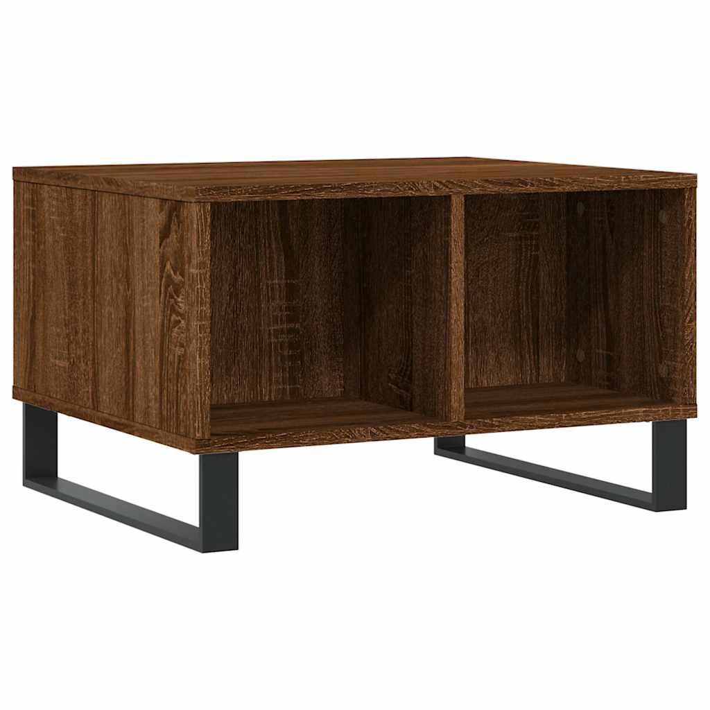 sofabord 60x50x36,5 cm konstrueret træ brun egetræsfarve