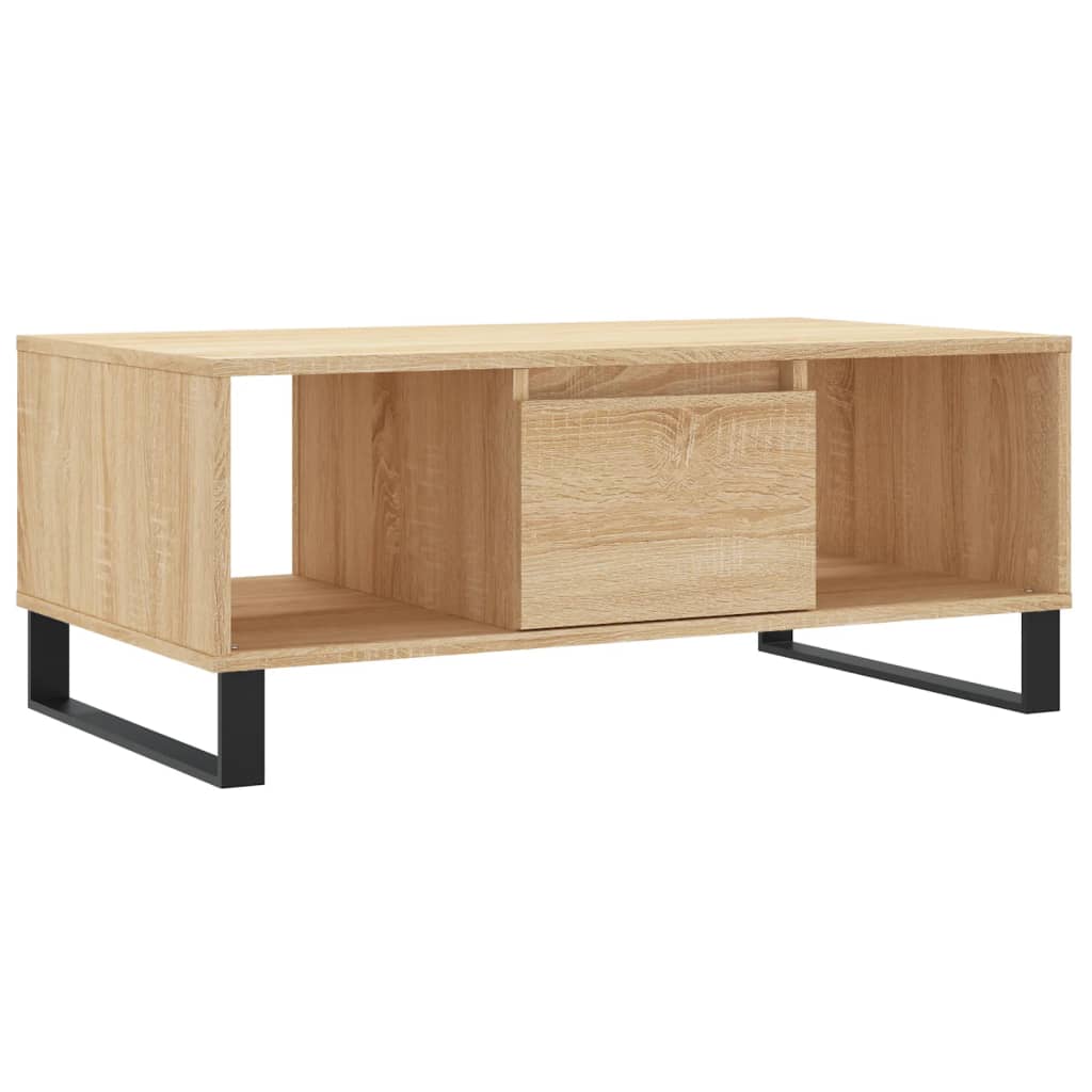 sofabord 90x50x36,5 cm konstrueret træ sonoma-eg