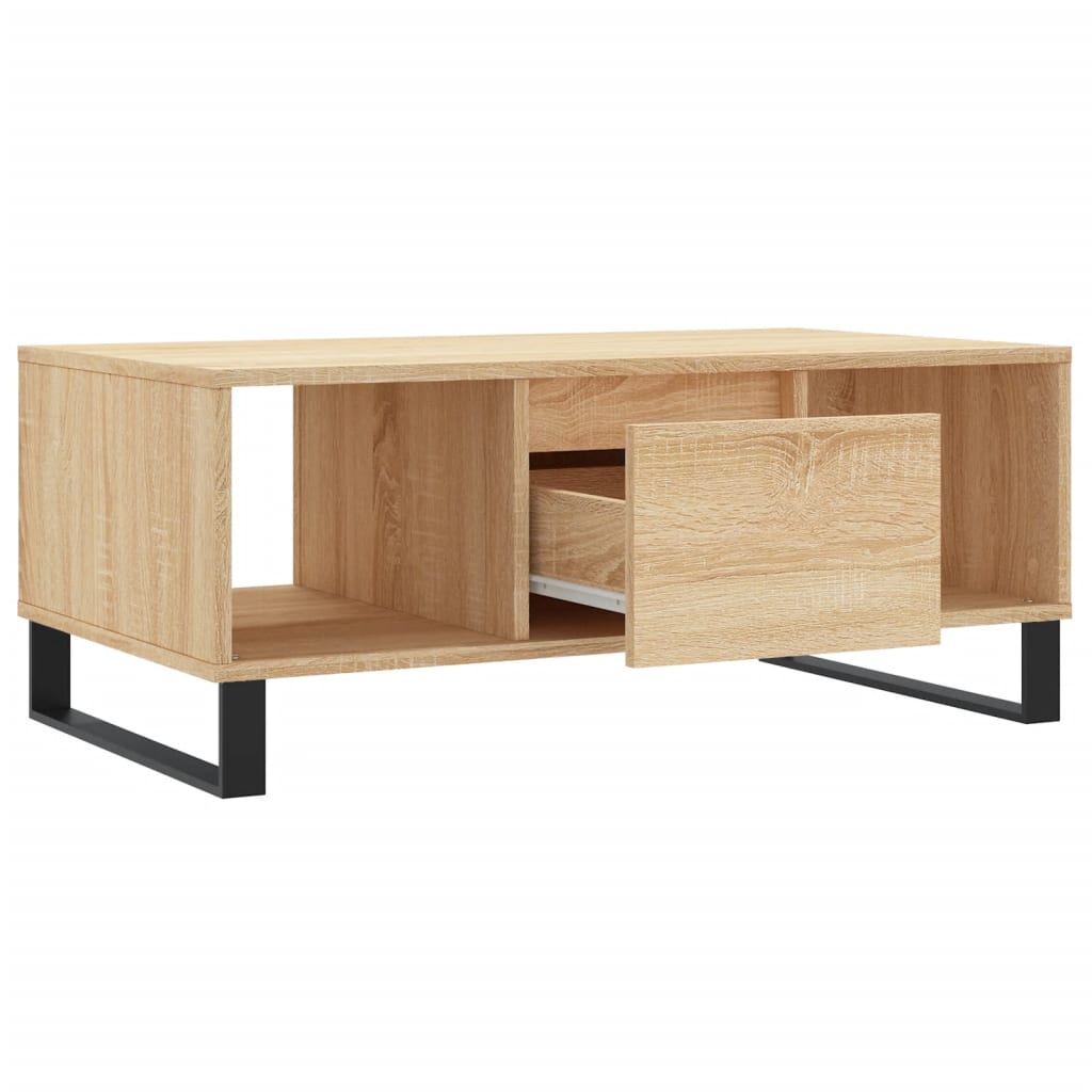 sofabord 90x50x36,5 cm konstrueret træ sonoma-eg