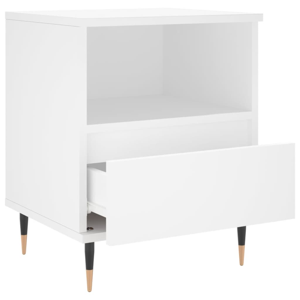 sengeborde 2 stk. 40x35x50 cm konstrueret træ hvid