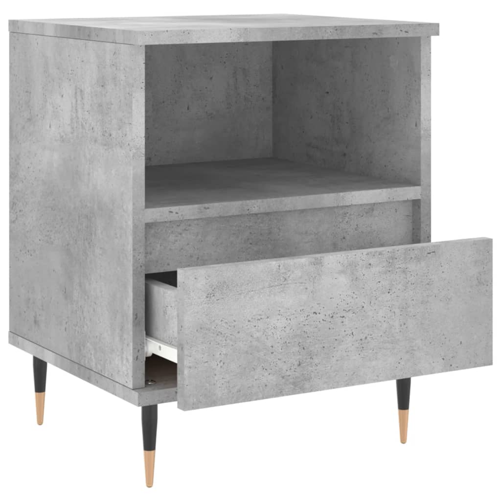 sengebord 40x35x50 cm konstrueret træ betongrå