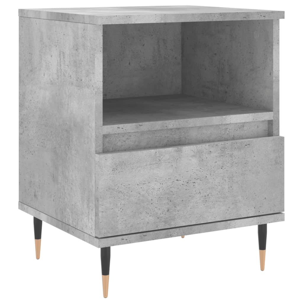sengeborde 2 stk. 40x35x50 cm konstrueret træ betongrå