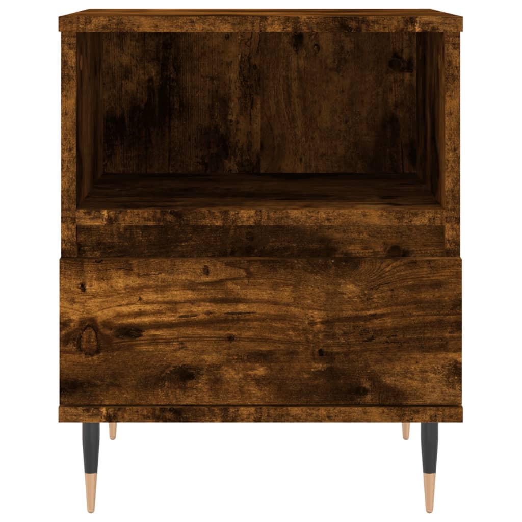 sengebord 40x35x50 cm konstrueret træ røget egetræsfarve