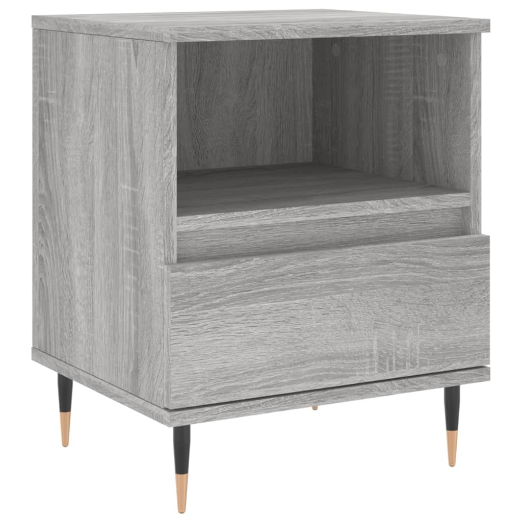 sengeborde 2 stk. 40x35x50 cm konstrueret træ grå sonoma-eg