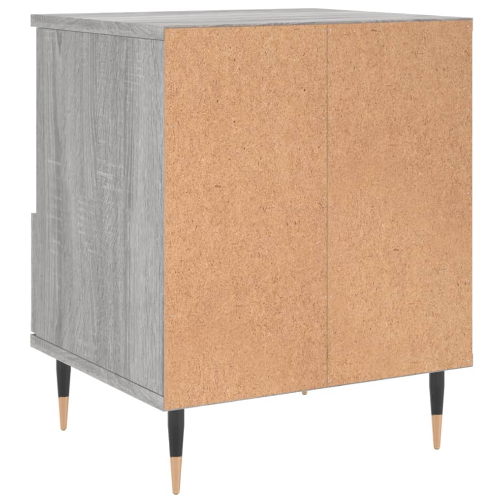 sengeborde 2 stk. 40x35x50 cm konstrueret træ grå sonoma-eg
