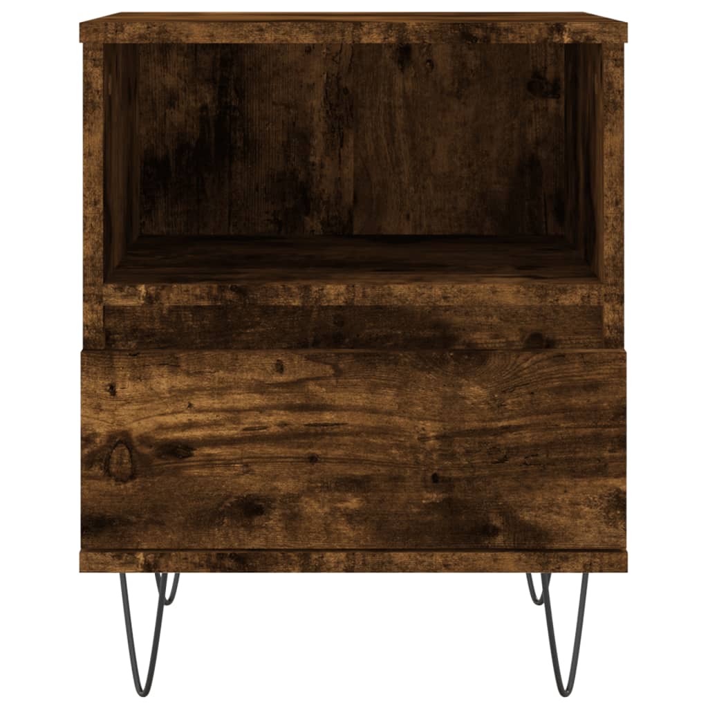 sengebord 40x35x50 cm konstrueret træ røget egetræsfarve