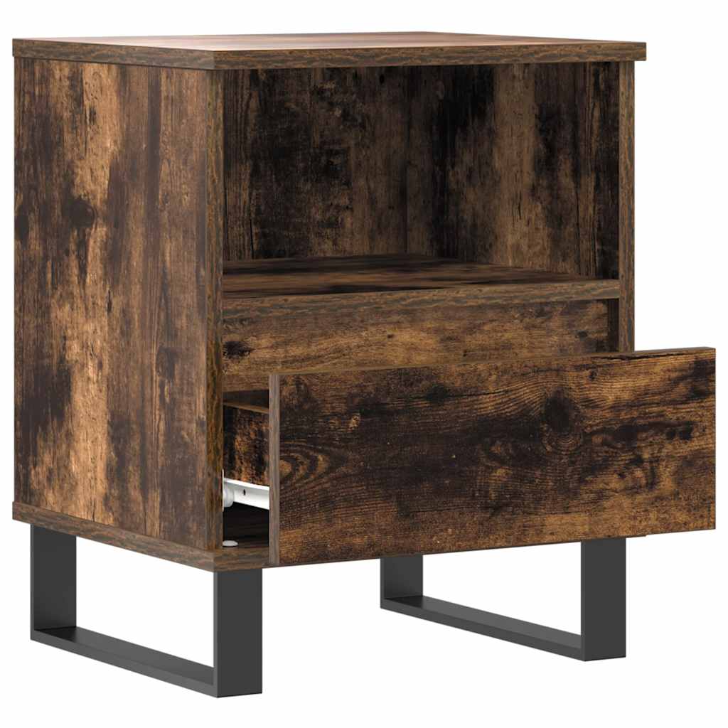 sengeborde 2 stk. 40x35x50 cm røget egetræsfarve