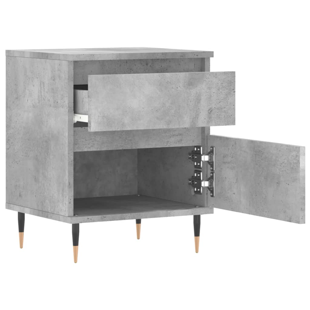 sengebord 40x35x50 cm konstrueret træ betongrå