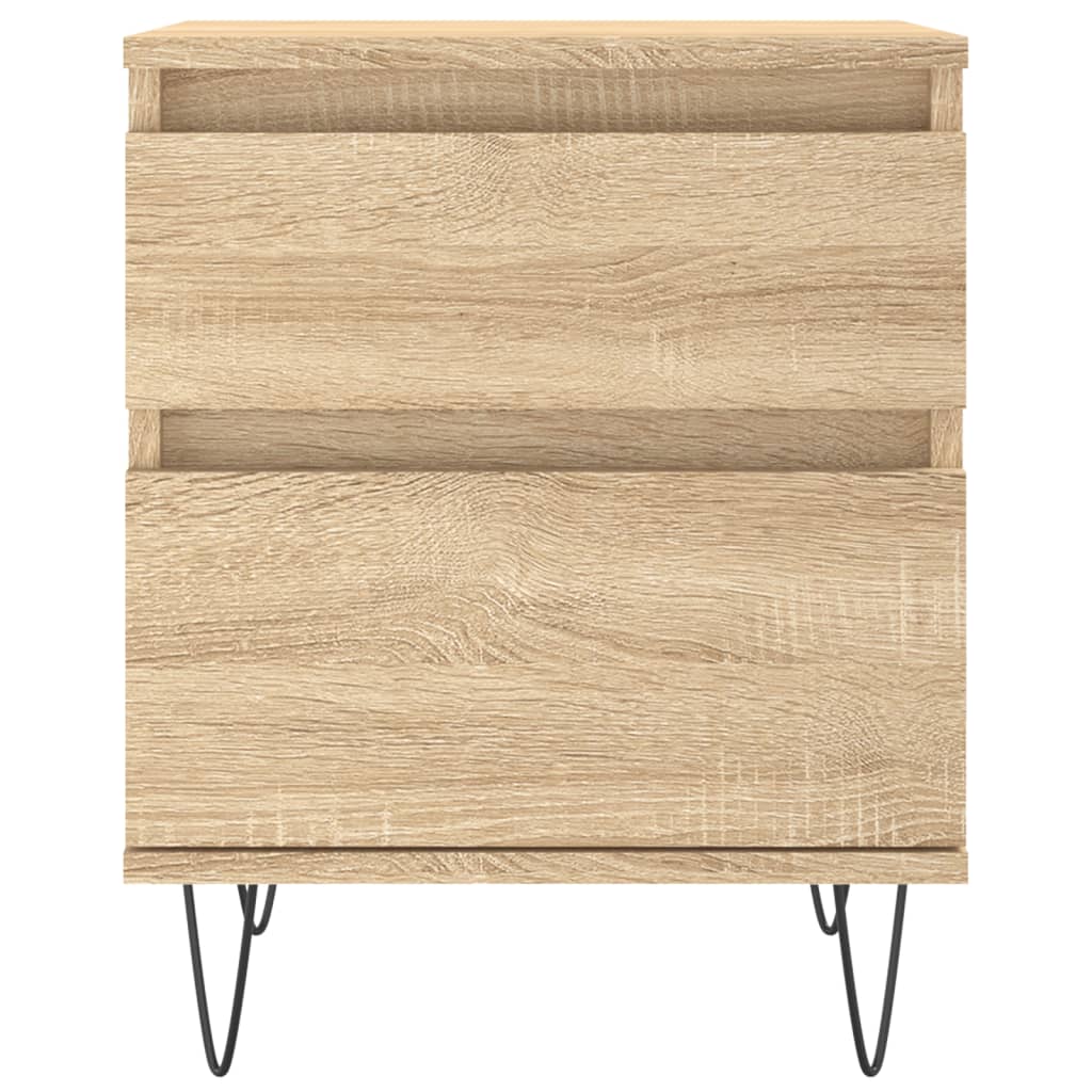 sengeborde 2 stk. 40x35x50 cm konstrueret træ sonoma-eg