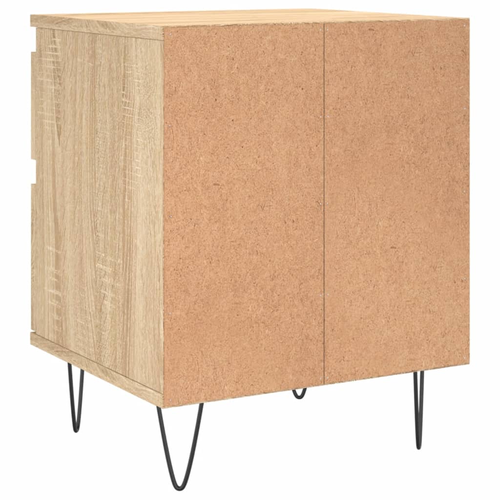 sengeborde 2 stk. 40x35x50 cm konstrueret træ sonoma-eg