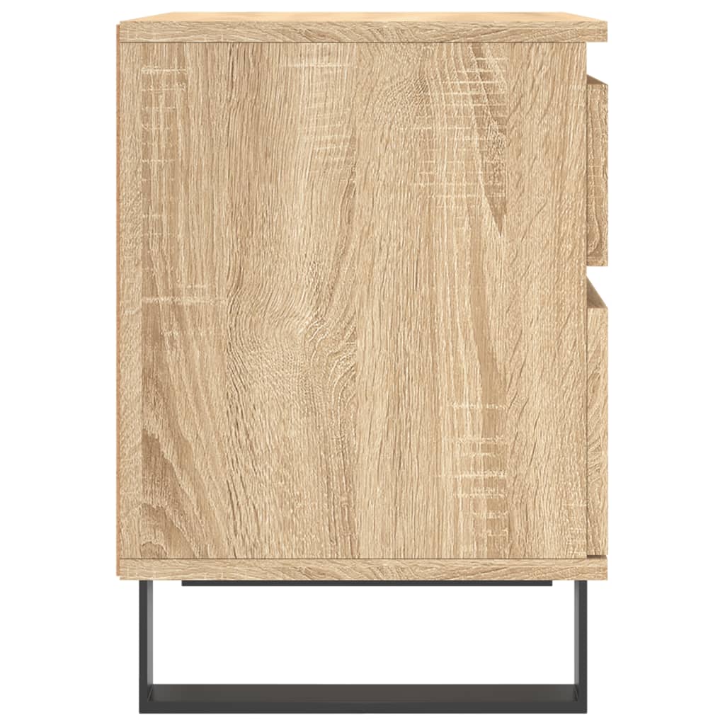 sengeborde 2 stk. 40x35x50 cm konstrueret træ sonoma-eg