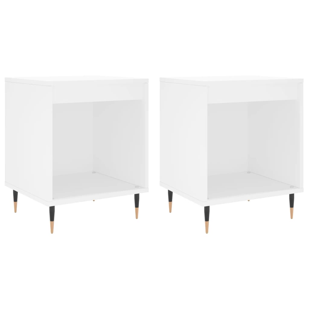 sengeborde 2 stk. 40x35x50 cm konstrueret træ hvid