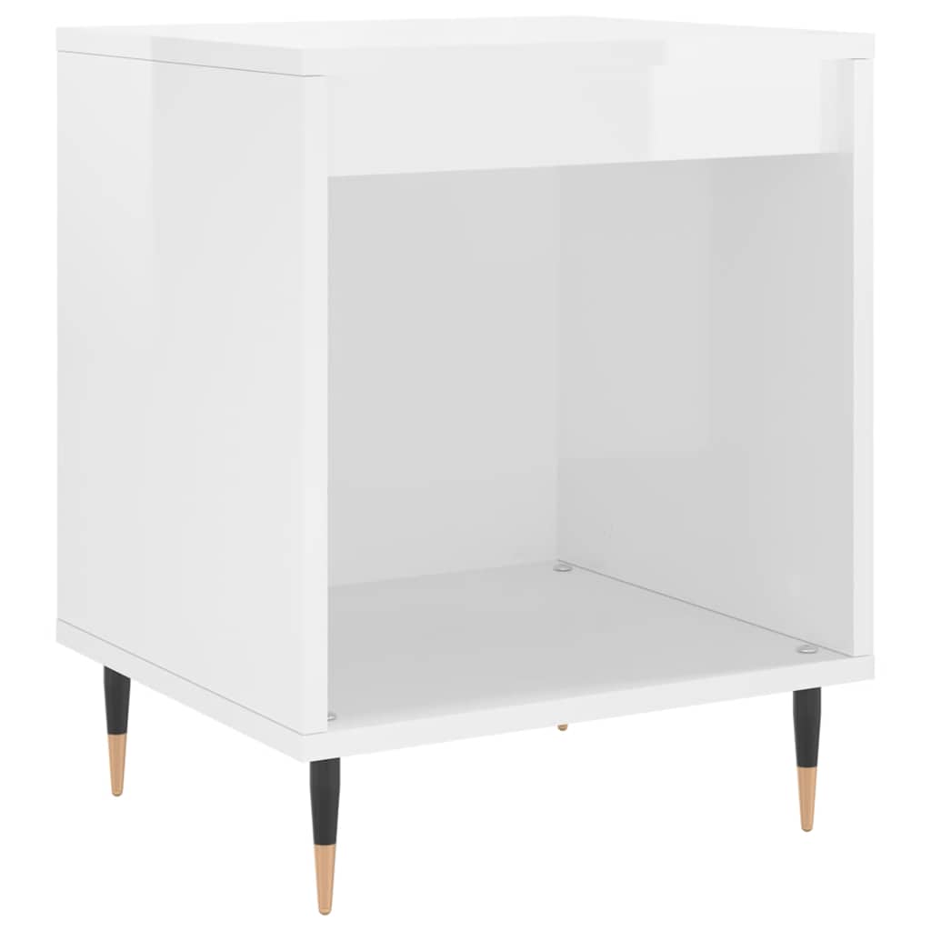 sengeskabe 2 stk. 40x35x50 cm konstrueret træ hvid højglans