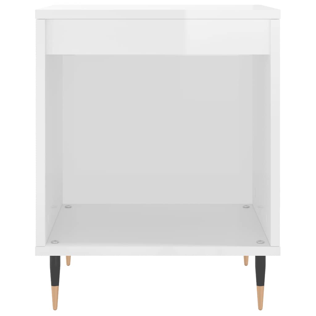 sengeskabe 2 stk. 40x35x50 cm konstrueret træ hvid højglans