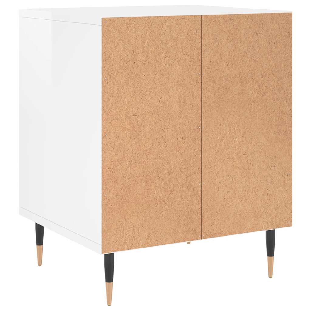 sengeskabe 2 stk. 40x35x50 cm konstrueret træ hvid højglans