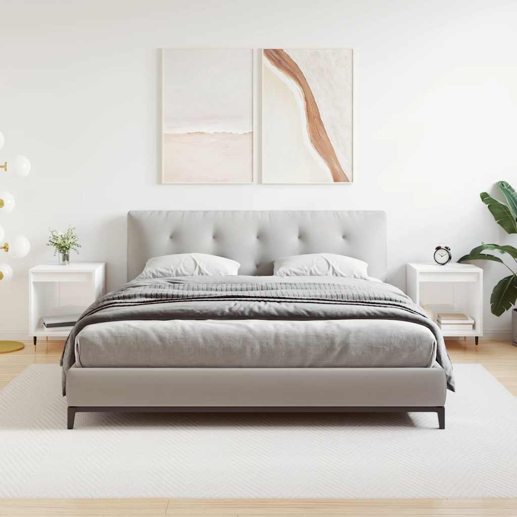 sengeskabe 2 stk. 40x35x50 cm konstrueret træ hvid højglans