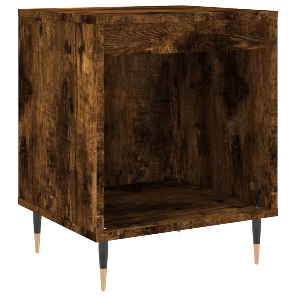 sengeborde 2 stk. 40x35x50 cm konstrueret træ røget egetræ