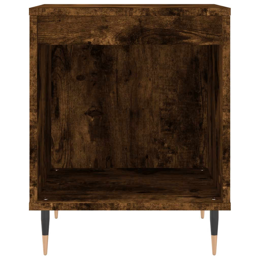 sengeborde 2 stk. 40x35x50 cm konstrueret træ røget egetræ
