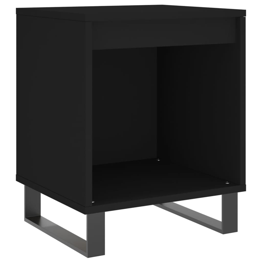 sengeborde 2 stk. 40x35x50 cm konstrueret træ sort