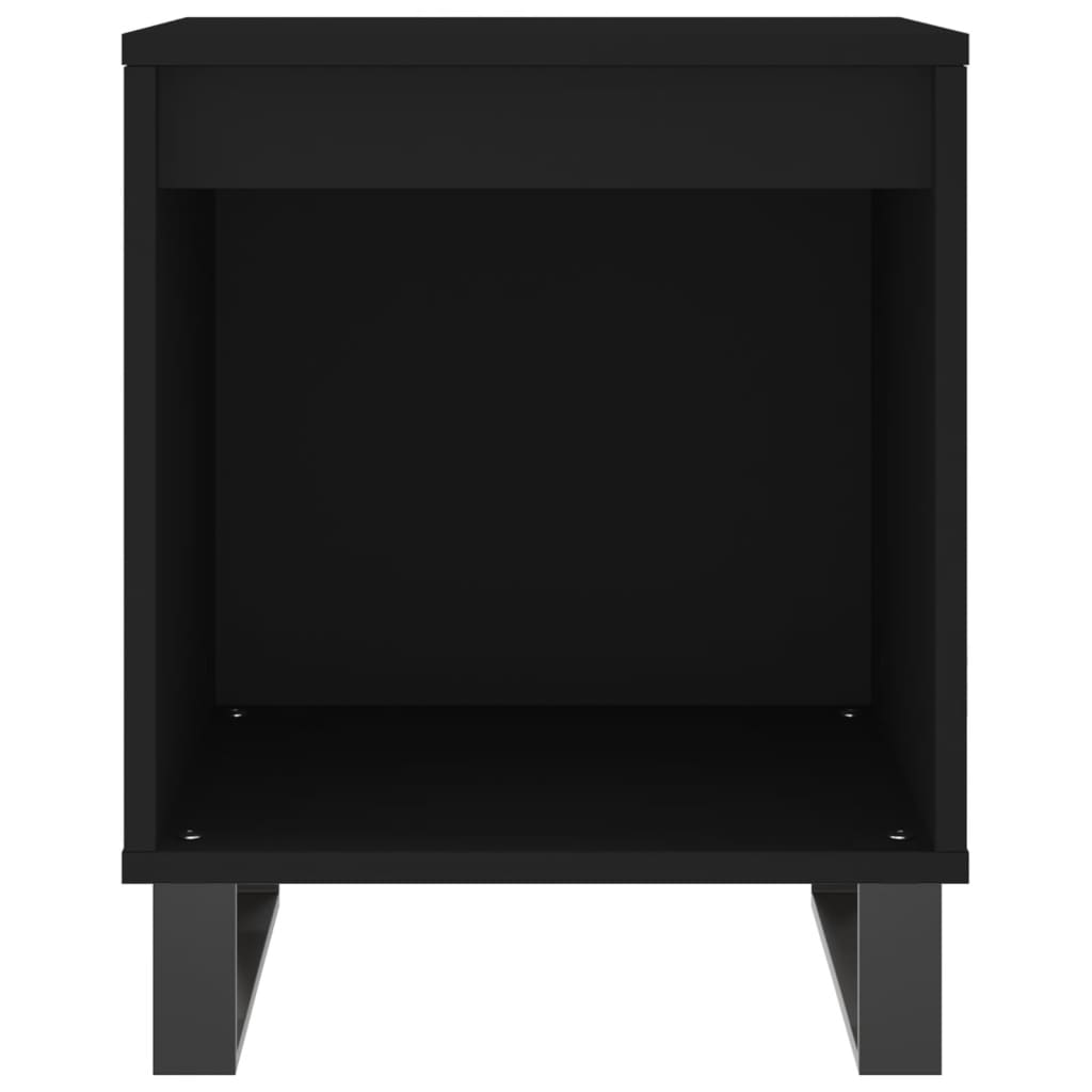 sengeborde 2 stk. 40x35x50 cm konstrueret træ sort