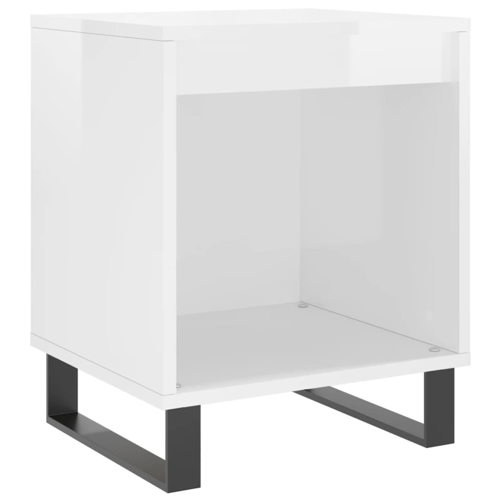 sengeskabe 2 stk. 40x35x50 cm konstrueret træ hvid højglans