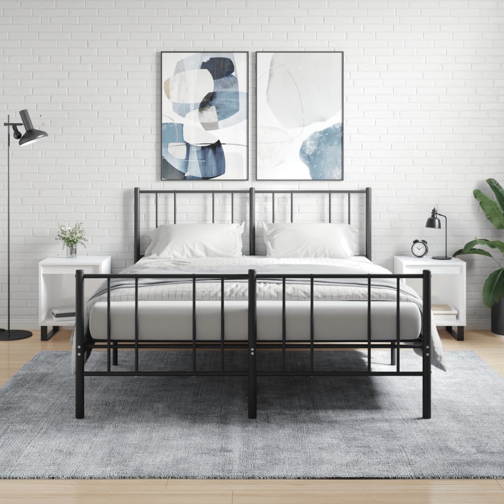 sengeskabe 2 stk. 40x35x50 cm konstrueret træ hvid højglans