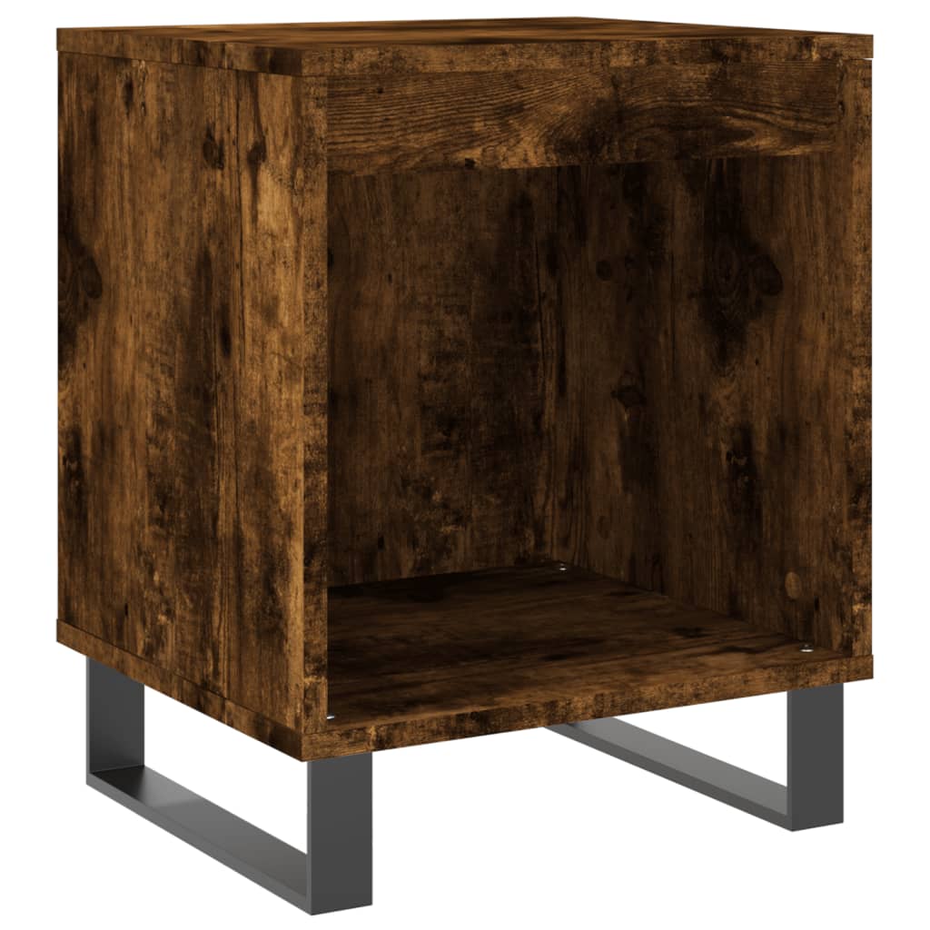 sengebord 40x35x50 cm konstrueret træ røget egetræsfarve