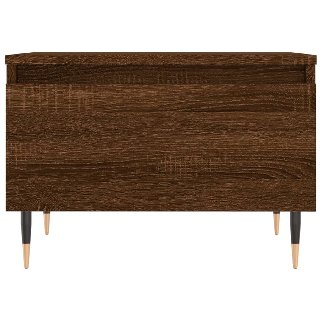 sofaborde 2 stk. 50x46x35 cm konstrueret træ brun egetræsfarve