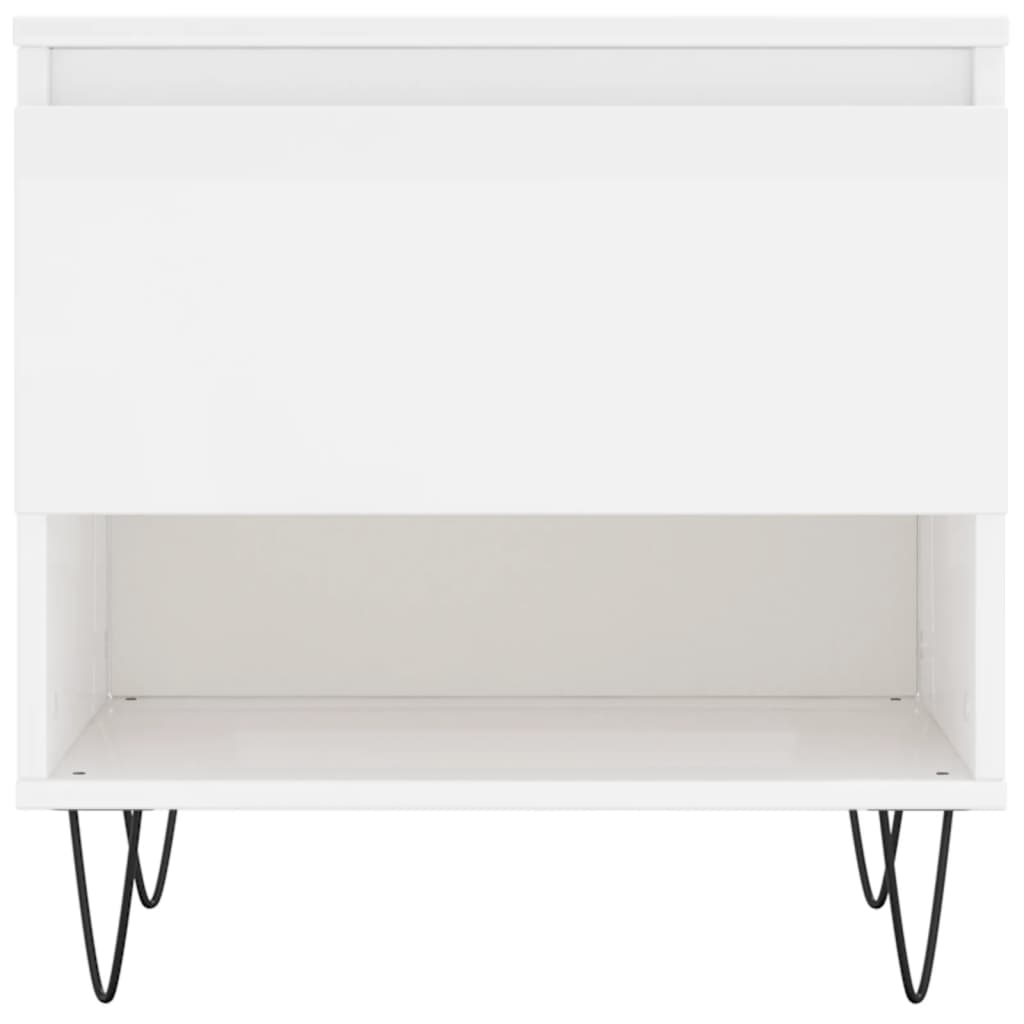 sofaborde 2 stk. 50x46x50 cm konstrueret træ hvid højglans