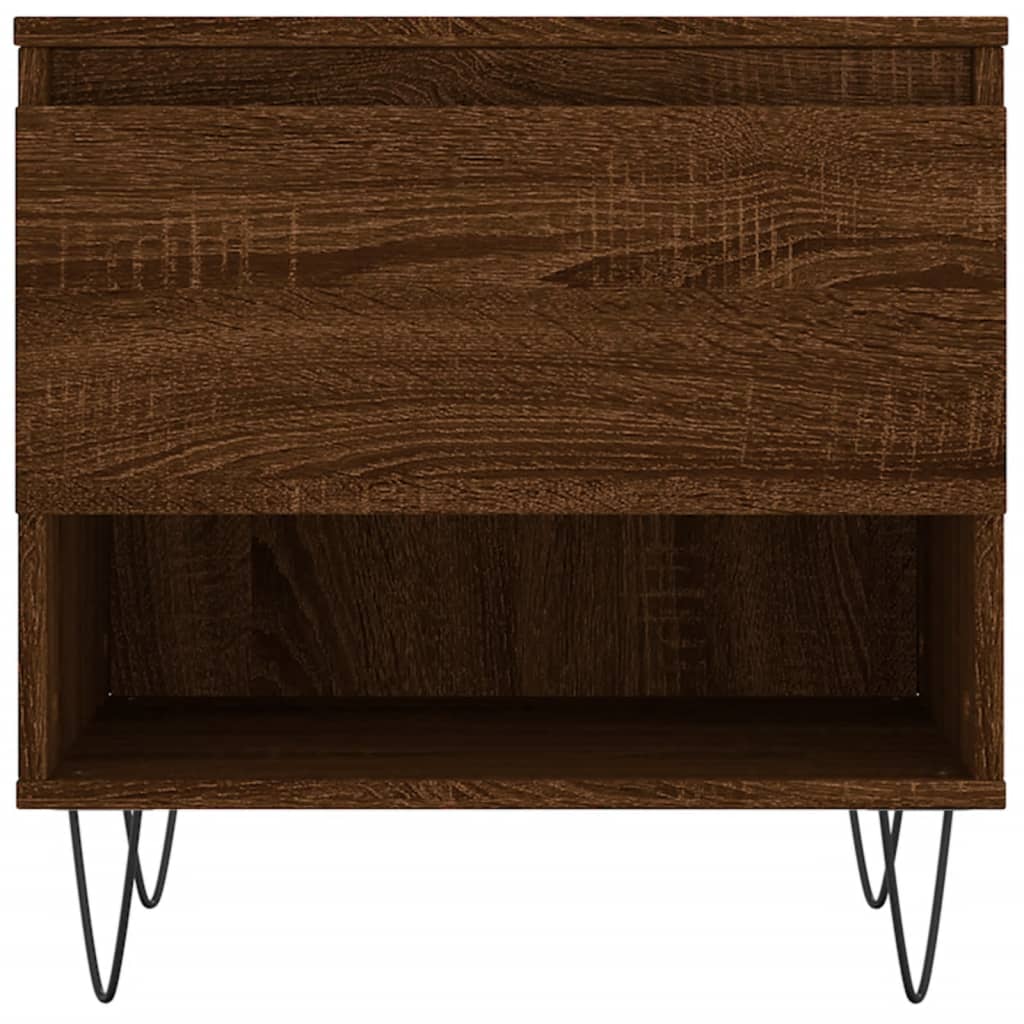 sofaborde 2 stk. 50x46x50 cm konstrueret træ brun egetræsfarve