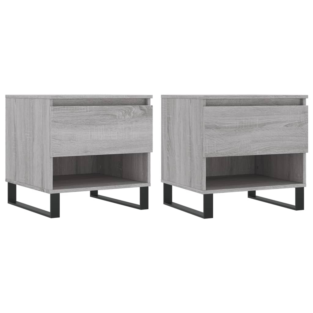 sofaborde 2 stk. 50x46x50 cm konstrueret træ grå sonoma-eg
