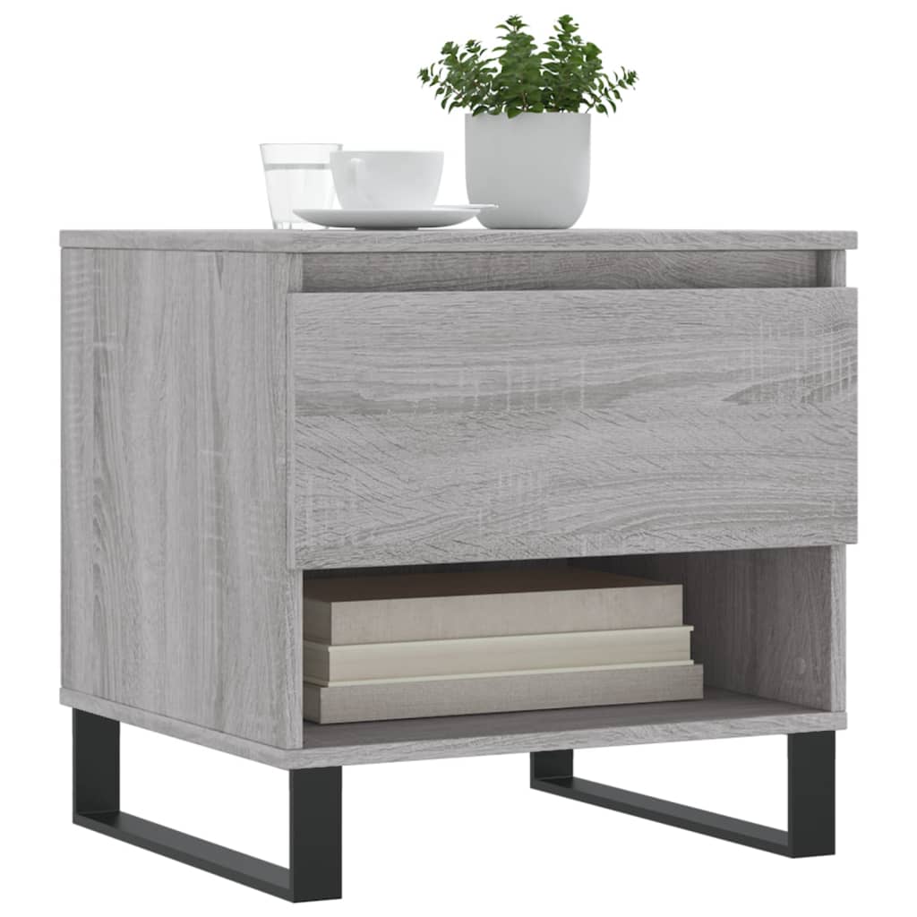sofaborde 2 stk. 50x46x50 cm konstrueret træ grå sonoma-eg