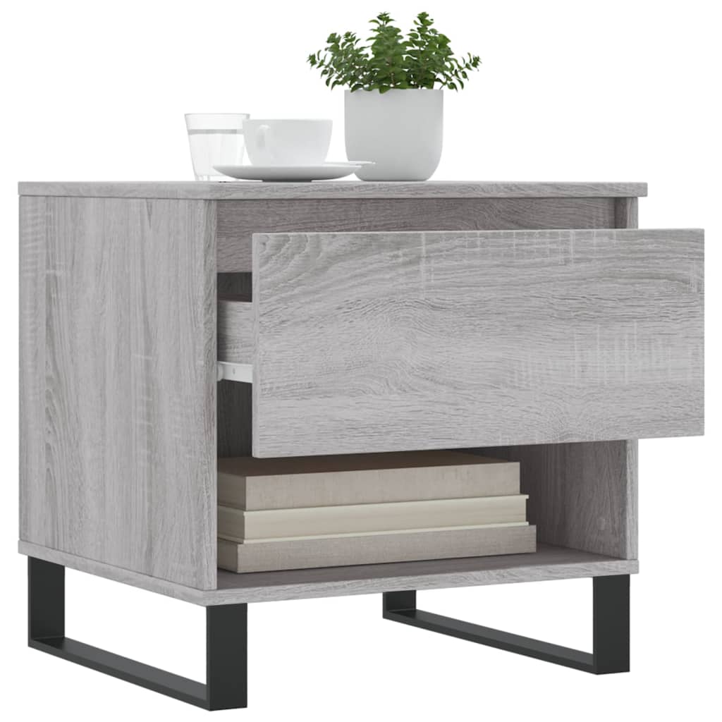 sofaborde 2 stk. 50x46x50 cm konstrueret træ grå sonoma-eg