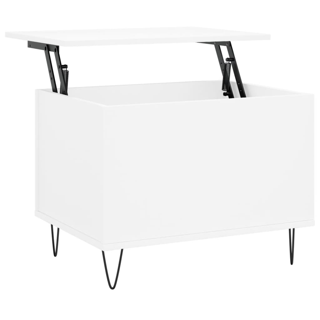 sofabord 60x44,5x45 cm konstrueret træ hvid