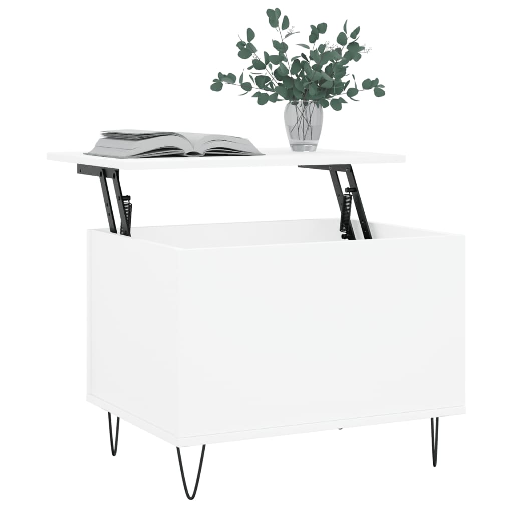 sofabord 60x44,5x45 cm konstrueret træ hvid
