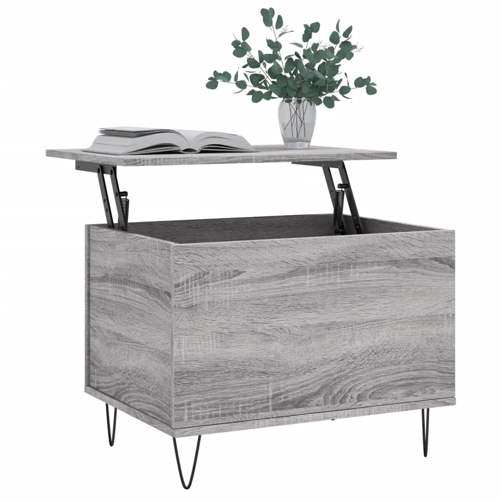 sofabord 60x44,5x45 cm konstrueret træ Grå sonoma-eg