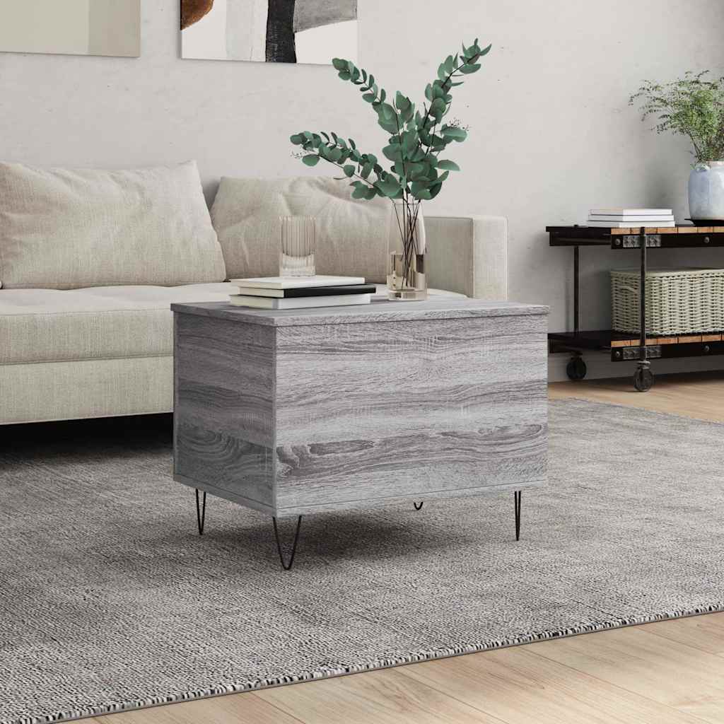 sofabord 60x44,5x45 cm konstrueret træ Grå sonoma-eg