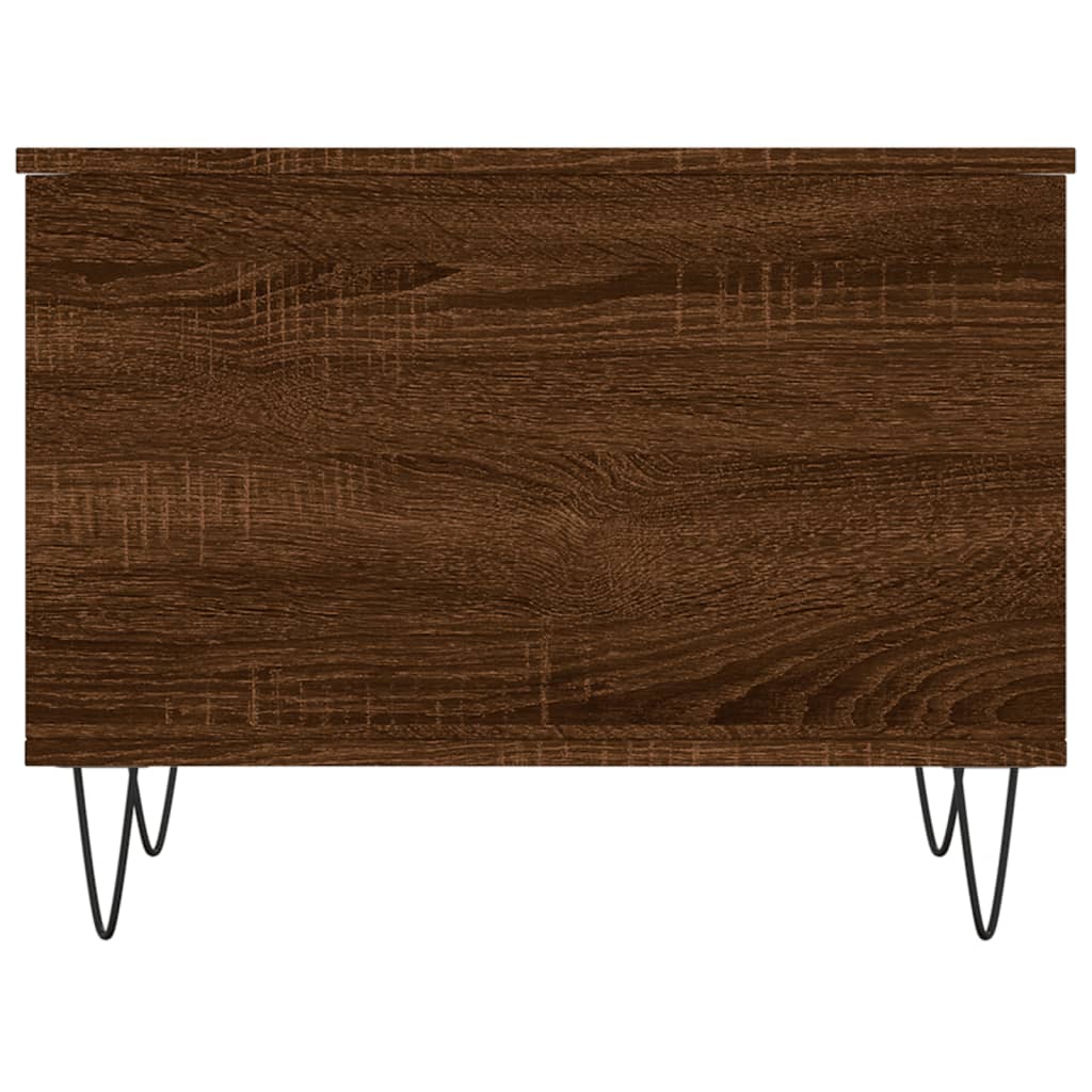 sofabord 60x44,5x45 cm konstrueret træ brun egetræsfarve