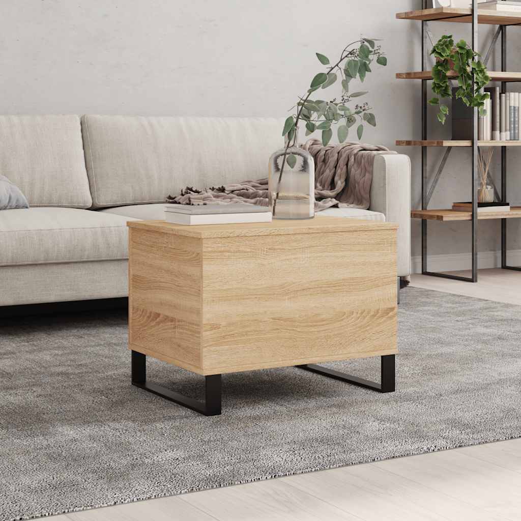 sofabord 60x44,5x45 cm konstrueret træ sonoma-eg