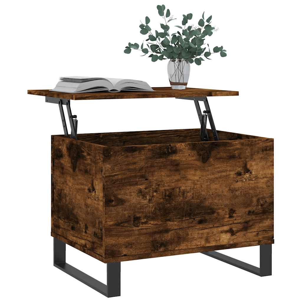 sofabord 60x44,5x45 cm konstrueret træ røget egetræsfarve