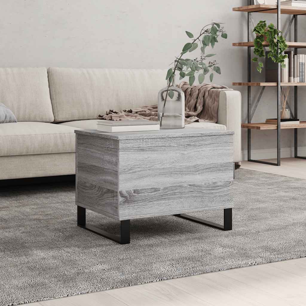 sofabord 60x44,5x45 cm konstrueret træ Grå sonoma-eg