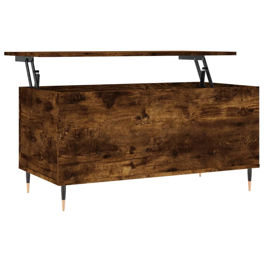 sofabord 90x44,5x45 cm konstrueret træ røget egetræsfarve